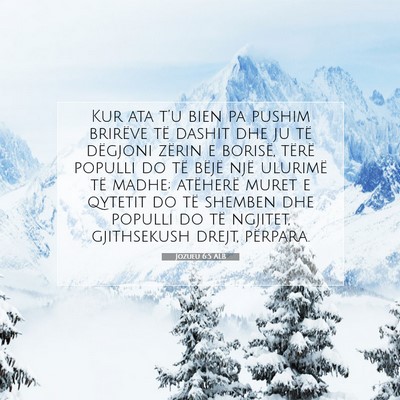 Picture 07 - Jozueu 6:5 ALB - Kur ata t’u bien pa pushim brirëve të dashit - Bible Verse Picture