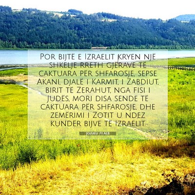 Picture 07 - Jozueu 7:1 ALB - Por bijtë e Izraelit kryen një shkelje rreth - Bible Verse Picture