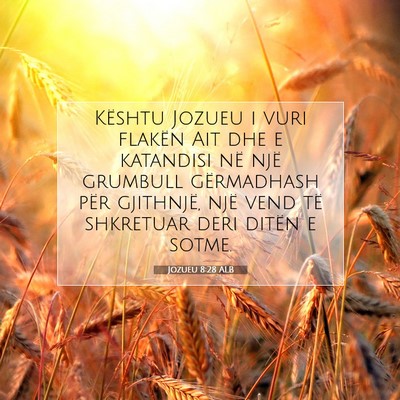 Picture 07 - Jozueu 8:28 ALB - Kështu Jozueu i vuri flakën Ait dhe e katandisi - Bible Verse Picture