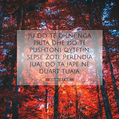 Picture 07 - Jozueu 8:7 ALB - ju do të dilni nga prita dhe do të pushtoni - Bible Verse Picture