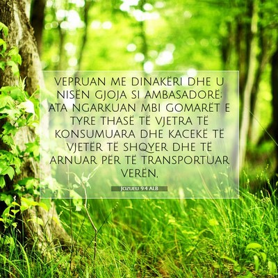 Picture 07 - Jozueu 9:4 ALB - vepruan me dinakëri dhe u nisën gjoja si - Bible Verse Picture
