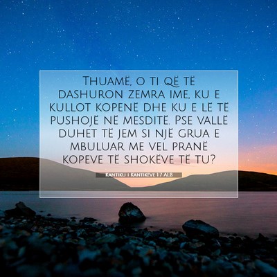 Picture 07 - Kantiku i Kantikëve 1:7 ALB - Thuamë, o ti që të dashuron zemra ime, ku e - Bible Verse Picture