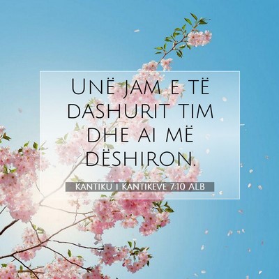 Picture 07 - Kantiku i Kantikëve 7:10 ALB - Unë jam e të dashurit tim dhe ai më - Bible Verse Picture