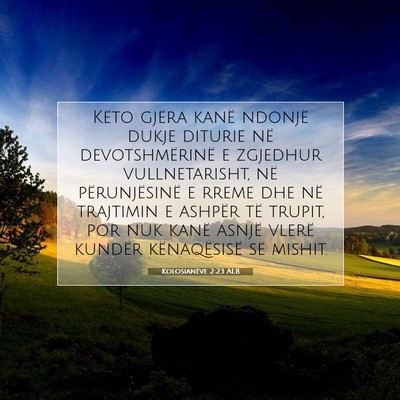 Picture 07 - Kolosianëve 2:23 ALB - Këto gjëra kanë ndonjë dukje diturie në - Bible Verse Picture