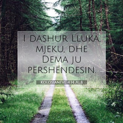 Picture 07 - Kolosianëve 4:14 ALB - I dashur Lluka, mjeku, dhe Dema ju - Bible Verse Picture