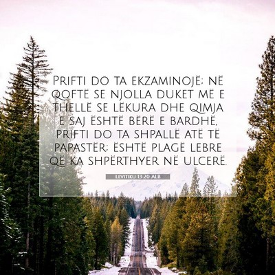 Picture 07 - Levitiku 13:20 ALB - Prifti do ta ekzaminojë; në qoftë se njolla - Bible Verse Picture