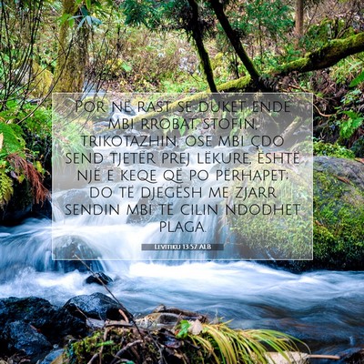 Picture 07 - Levitiku 13:57 ALB - Por në rast se duket ende mbi rrobat, stofin, - Bible Verse Picture