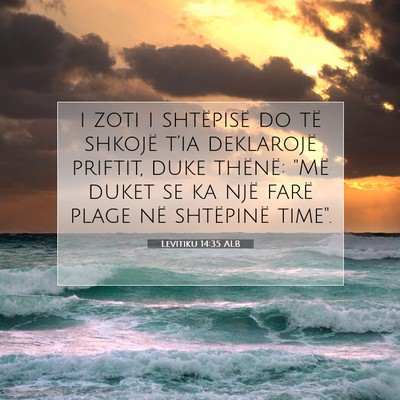 Picture 07 - Levitiku 14:35 ALB - i zoti i shtëpisë do të shkojë t’ia - Bible Verse Picture
