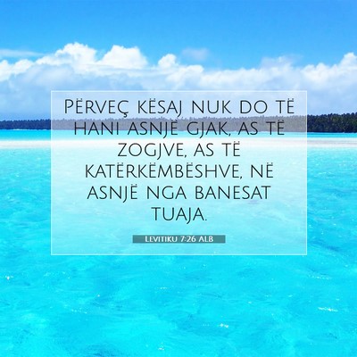 Picture 07 - Levitiku 7:26 ALB - Përveç kësaj nuk do të hani asnjë gjak, as - Bible Verse Picture