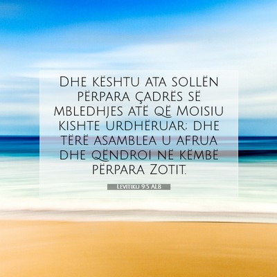 Picture 07 - Levitiku 9:5 ALB - Dhe kështu ata sollën përpara çadrës së - Bible Verse Picture