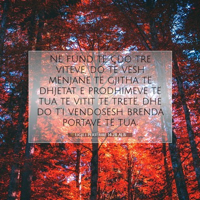 Picture 07 - Ligji i Përtërirë 14:28 ALB - Në fund të çdo tre viteve, do të vësh - Bible Verse Picture