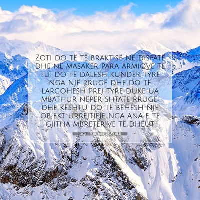 Picture 07 - Ligji i Përtërirë 28:25 ALB - Zoti do të të braktisë në disfatë dhe në - Bible Verse Picture