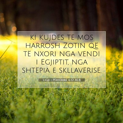 Picture 07 - Ligji i Përtërirë 6:12 ALB - ki kujdes të mos harrosh Zotin që të nxori nga - Bible Verse Picture