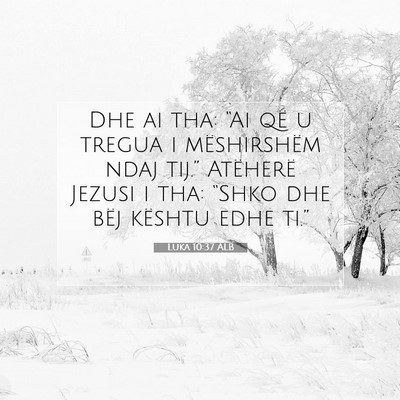 Picture 07 - Luka 10:37 ALB - Dhe ai tha: “Ai që u tregua i mëshirshëm - Bible Verse Picture