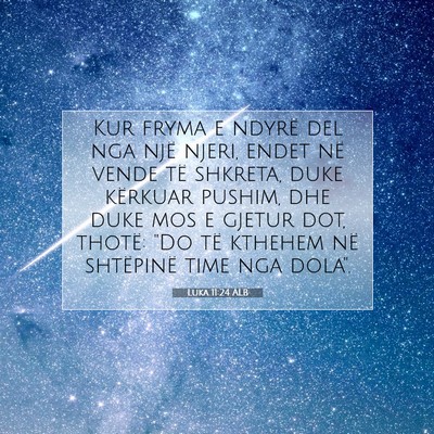 Picture 07 - Luka 11:24 ALB - Kur fryma e ndyrë del nga një njeri, endet në - Bible Verse Picture