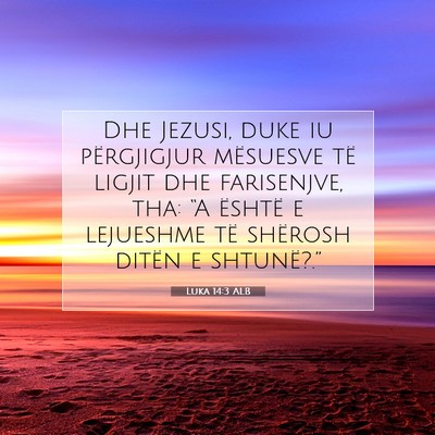 Picture 07 - Luka 14:3 ALB - Dhe Jezusi, duke iu përgjigjur mësuesve të - Bible Verse Picture