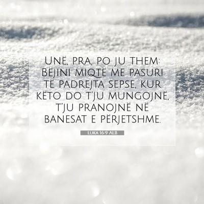 Picture 07 - Luka 16:9 ALB - Unë, pra, po ju them: Bëjini miqtë me pasuri - Bible Verse Picture