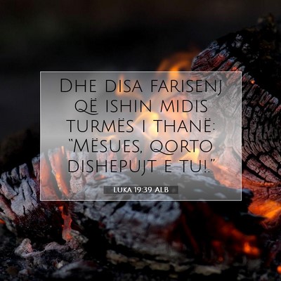 Picture 07 - Luka 19:39 ALB - Dhe disa farisenj që ishin midis turmës i - Bible Verse Picture