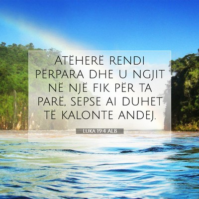 Picture 07 - Luka 19:4 ALB - Atëherë rendi përpara dhe u ngjit në një fik - Bible Verse Picture