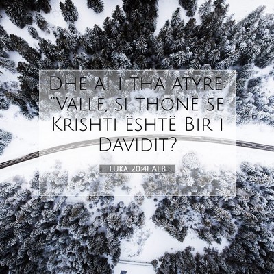 Picture 07 - Luka 20:41 ALB - Dhe ai i tha atyre: “Vallë, si thonë se - Bible Verse Picture