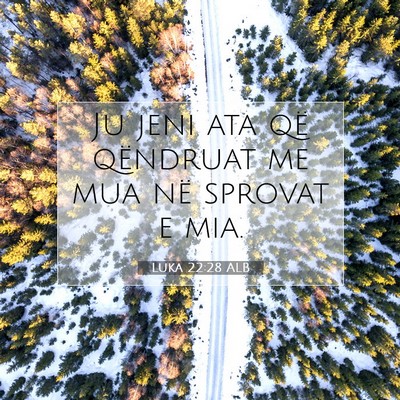 Picture 07 - Luka 22:28 ALB - Ju jeni ata që qëndruat me mua në sprovat e - Bible Verse Picture