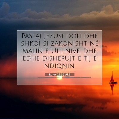 Picture 07 - Luka 22:39 ALB - Pastaj Jezusi doli dhe shkoi si zakonisht në - Bible Verse Picture