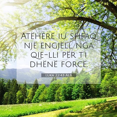 Picture 07 - Luka 22:43 ALB - Atëherë iu shfaq një engjëll nga qie-lli për - Bible Verse Picture