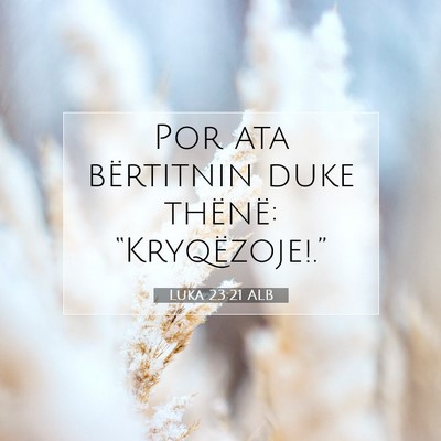 Picture 07 - Luka 23:21 ALB - Por ata bërtitnin duke thënë: - Bible Verse Picture