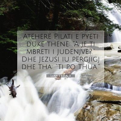 Picture 07 - Luka 23:3 ALB - Atëherë Pilati e pyeti duke thënë: “A je ti - Bible Verse Picture