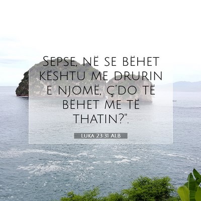 Picture 07 - Luka 23:31 ALB - Sepse, në se bëhet kështu me drurin e njomë, - Bible Verse Picture