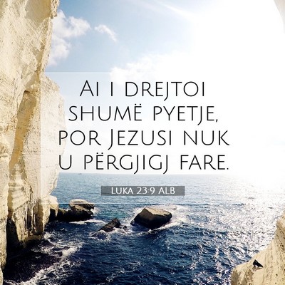 Picture 07 - Luka 23:9 ALB - Ai i drejtoi shumë pyetje, por Jezusi nuk u - Bible Verse Picture