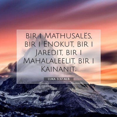 Picture 07 - Luka 3:37 ALB - bir i Mathusalës, bir i Enokut, bir i Jaredit, - Bible Verse Picture
