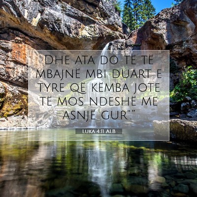 Picture 07 - Luka 4:11 ALB - Dhe ata do të të mbajnë mbi duart e tyre që - Bible Verse Picture