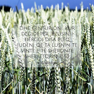 Picture 07 - Luka 7:3 ALB - Dhe centurioni, kur dëgjoi për Jezusin, i - Bible Verse Picture