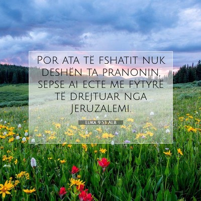 Picture 07 - Luka 9:53 ALB - Por ata të fshatit nuk deshën ta pranonin, - Bible Verse Picture