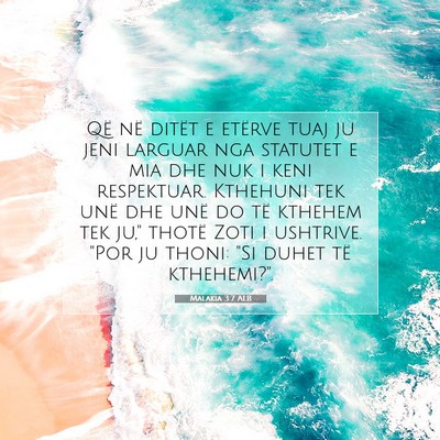 Picture 07 - Malakia 3:7 ALB - Që në ditët e etërve tuaj ju jeni larguar nga - Bible Verse Picture