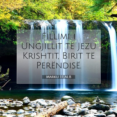 Picture 07 - Marku 1:1 ALB - Fillimi i Ungjillit të Jezu Krishtit, Birit të - Bible Verse Picture
