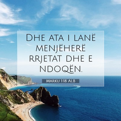 Picture 07 - Marku 1:18 ALB - Dhe ata i lanë menjëherë rrjetat dhe e - Bible Verse Picture