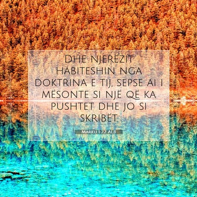 Picture 07 - Marku 1:22 ALB - Dhe njerëzit habiteshin nga doktrina e tij, - Bible Verse Picture