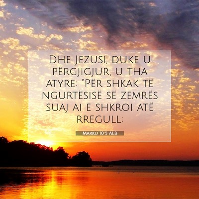 Picture 07 - Marku 10:5 ALB - Dhe Jezusi, duke u përgjigjur, u tha atyre: - Bible Verse Picture
