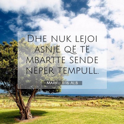 Picture 07 - Marku 11:16 ALB - Dhe nuk lejoi asnjë që të mbartte sende - Bible Verse Picture