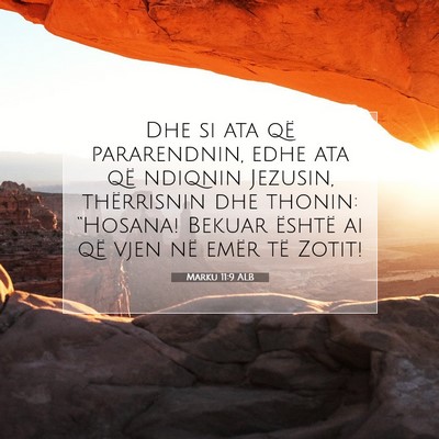 Picture 07 - Marku 11:9 ALB - Dhe si ata që pararendnin, edhe ata që ndiqnin - Bible Verse Picture