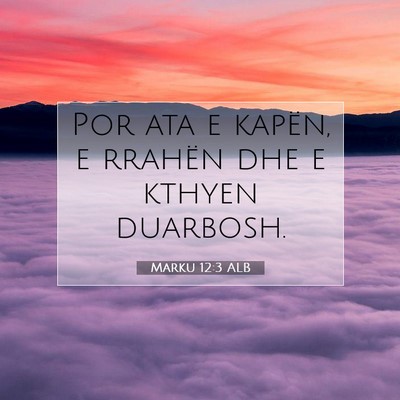 Picture 07 - Marku 12:3 ALB - Por ata e kapën, e rrahën dhe e kthyen - Bible Verse Picture