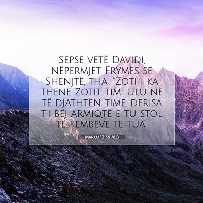 Picture 07 - Marku 12:36 ALB - Sepse vetë Davidi, nëpërmjet Frymës së - Bible Verse Picture