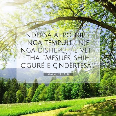 Picture 07 - Marku 13:1 ALB - Ndërsa ai po dilte nga tempulli, një nga - Bible Verse Picture