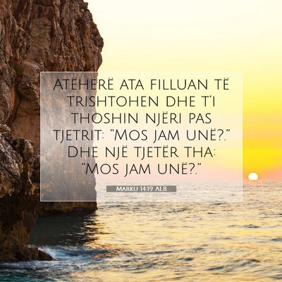 Picture 07 - Marku 14:19 ALB - Atëherë ata filluan të trishtohen dhe t’i - Bible Verse Picture
