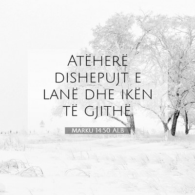 Picture 07 - Marku 14:50 ALB - Atëherë dishepujt e lanë dhe ikën të - Bible Verse Picture