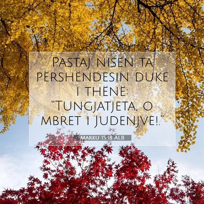 Picture 07 - Marku 15:18 ALB - Pastaj nisën ta përshëndesin duke i thënë: - Bible Verse Picture