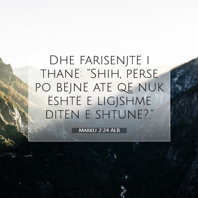 Picture 07 - Marku 2:24 ALB - Dhe farisenjtë i thanë: “Shih, përse po - Bible Verse Picture