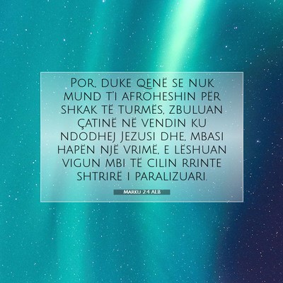 Picture 07 - Marku 2:4 ALB - Por, duke qenë se nuk mund t’i afroheshin për - Bible Verse Picture